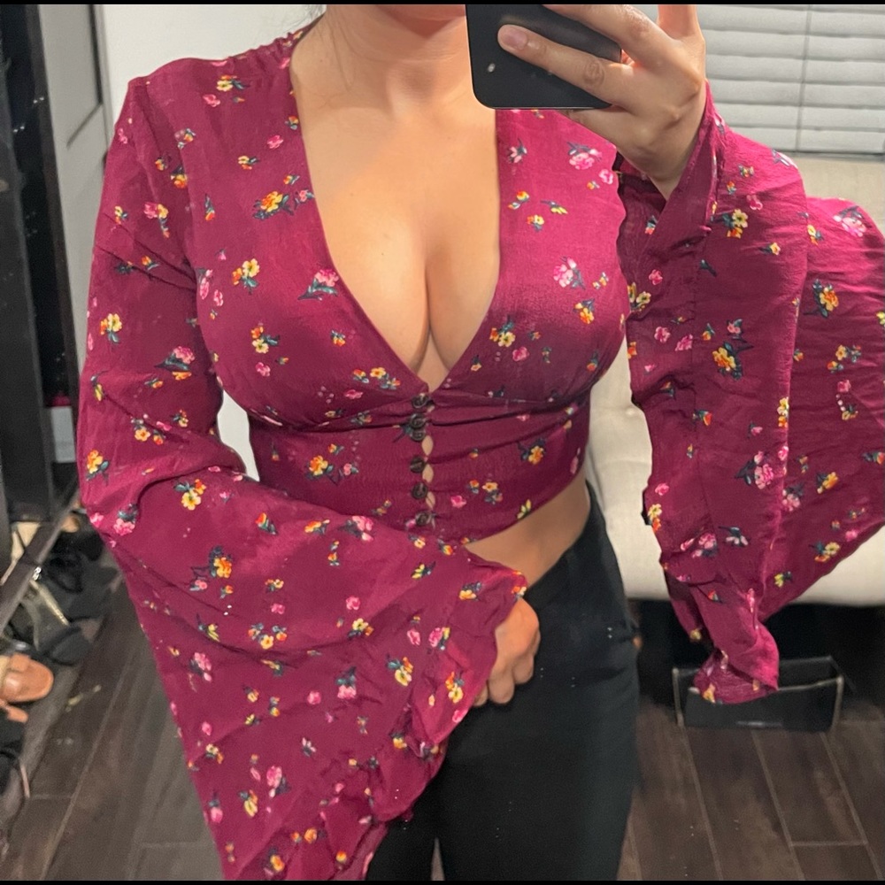 Floral summer Boho top